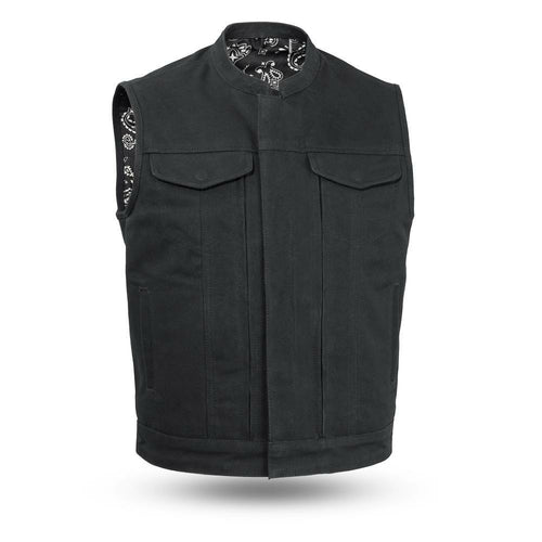 Highland V2 - Men's Motorcycle Canvas Vest-FS