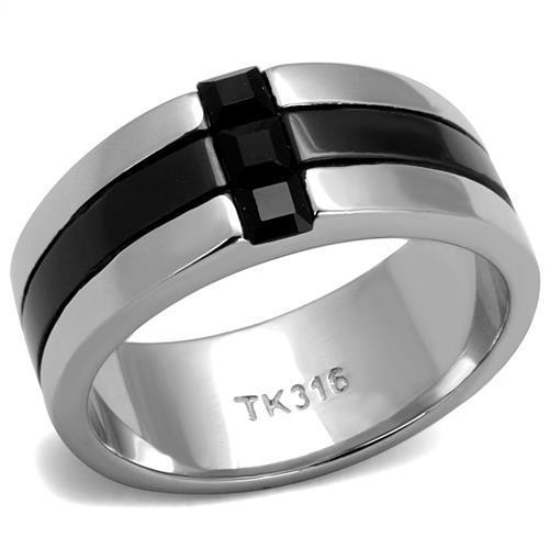 Men Stainless Steel Synthetic Crystal Rings TK2516