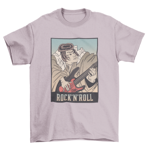 Samurai rock and roll guitar t-shirt design