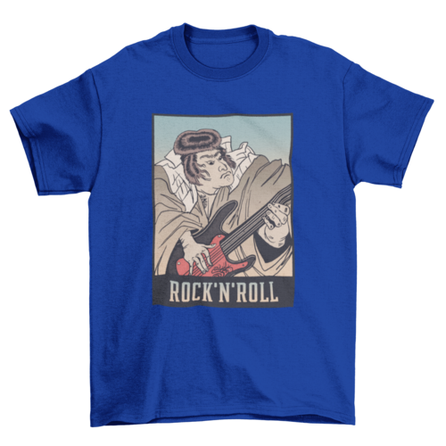 Samurai rock and roll guitar t-shirt design