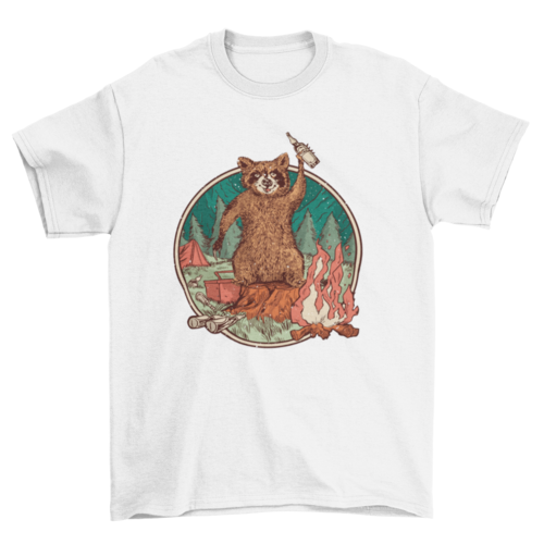 Camping raccoon t-shirt