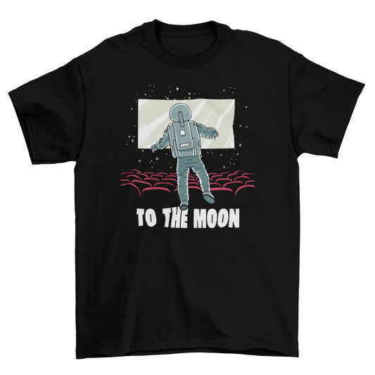 Astronaut in movie theatre t-shirt