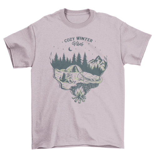 Winter camping nature t-shirt