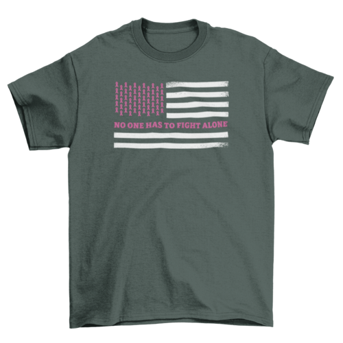 Breast cancer American flag t-shirt