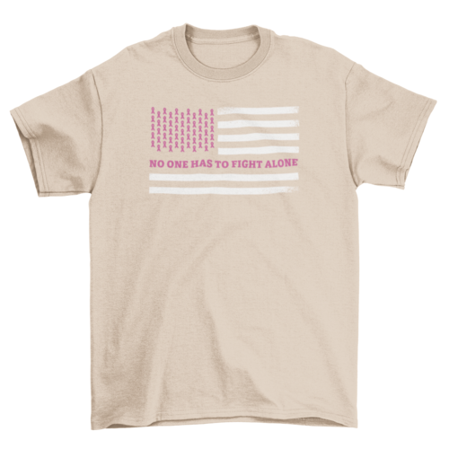 Breast cancer American flag t-shirt