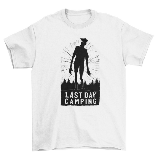 Camping zombie silhouette t-shirt