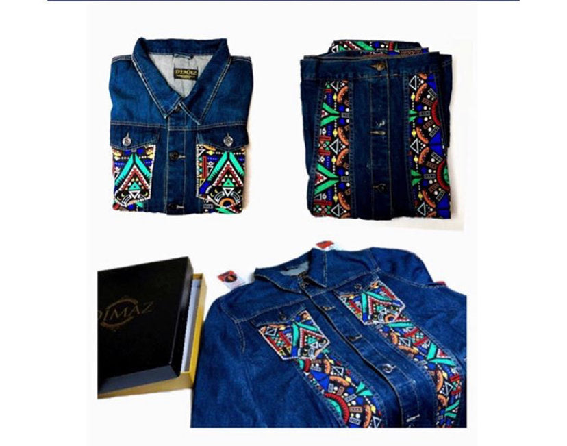 African denim jacket