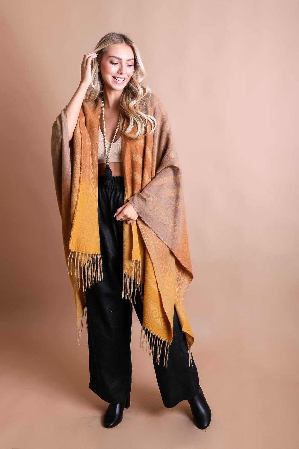 Western Style Colorblend Tassel Serape